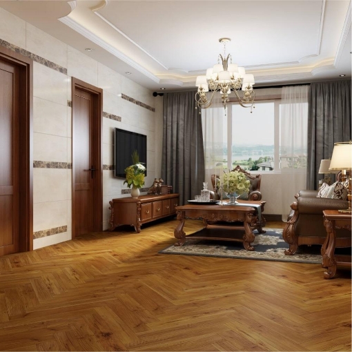Authentic Herringbone Golden Walnut laminate