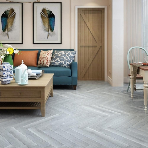 Authentic Herringbone Willow Grey laminate