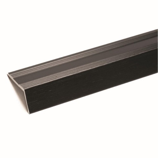 M74 Nosing 9mm Brushed Black 2.7m M74.9bba door bars and profiles